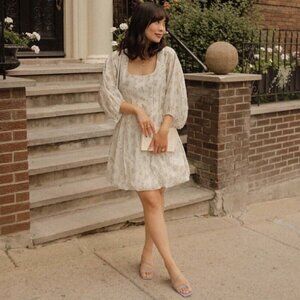 BROCK COLLECTION x H&M White Floral Mini Dress